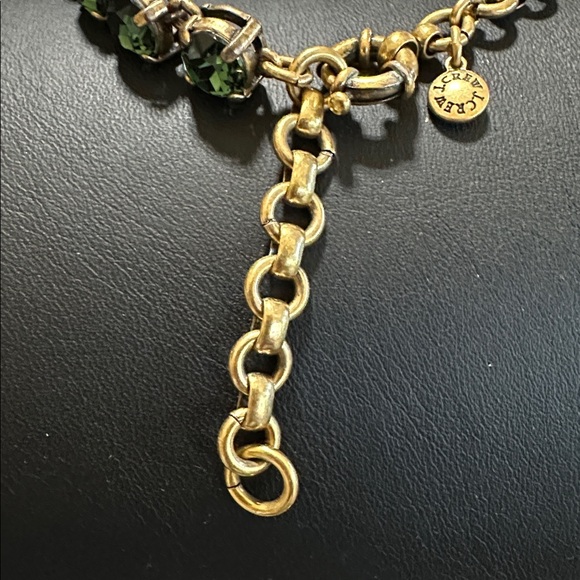 J Crew AB Brûlée & Emerald Green Crystal Statement Necklace - Picture 3 of 16